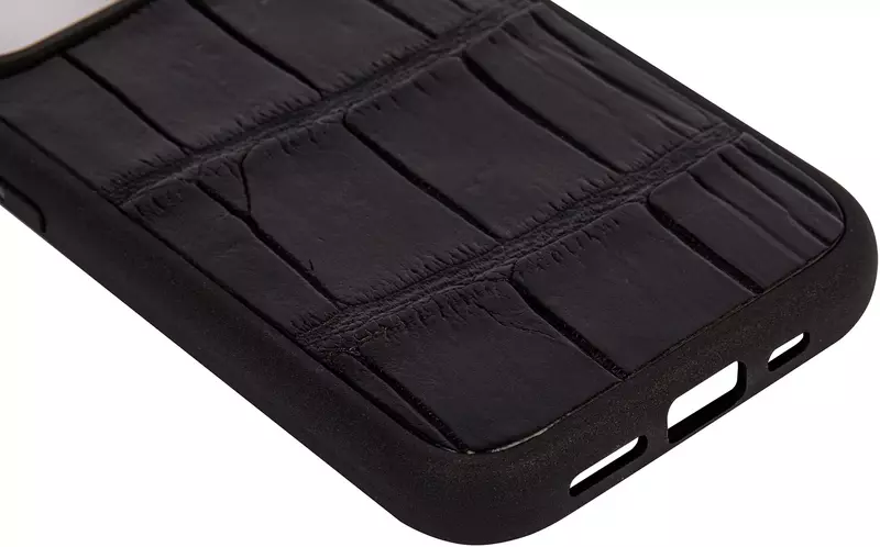 Чохол для iPhone 15 Pro Max Kartell з чорної шкіри крокодила - фото - №5