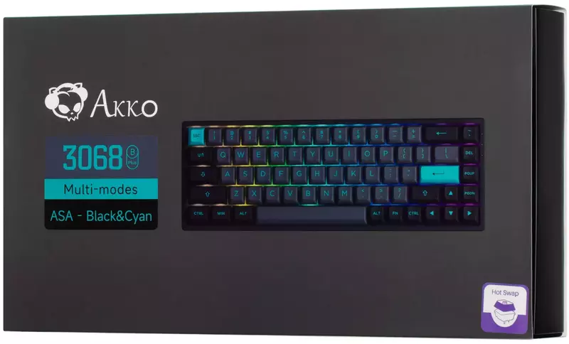 Клавіатура AKKO 3098B Plus Black&Cyan CS Jelly Pink RGB (6925758618953) фото