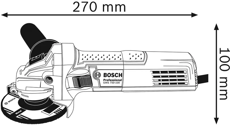 Шліфмашина кутова Bosch GWS 750-125, 125мм 750Вт (0.601.394.001) фото