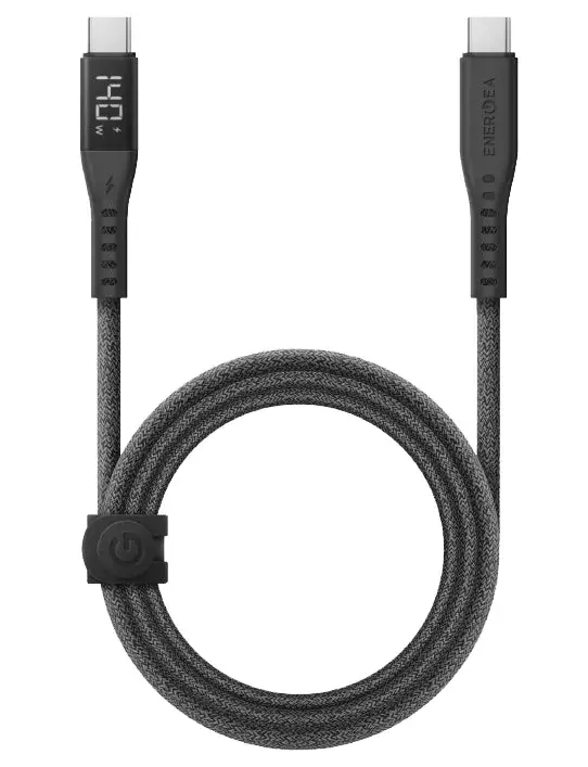 Kабель USB-С to USB-C Energea Flow with Power Display 1,5M (240W) чорний фото