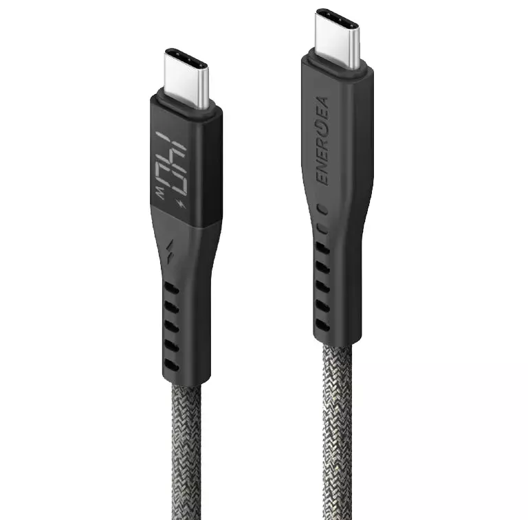 Kабель USB-С to USB-C Energea Flow with Power Display 1,5M (240W) чорний фото