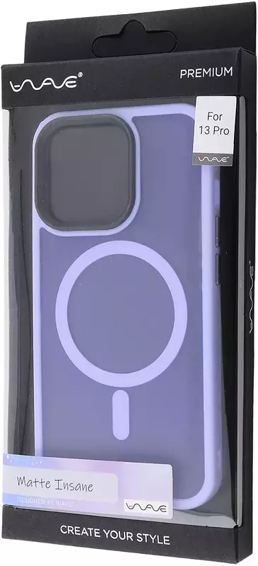 Чохол iPhone 13 Pro WAVE Matte Insane Case with MagSafe (light purple) - фото - №4