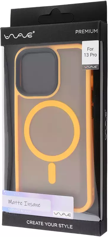 Чохол iPhone 13 Pro WAVE Matte Insane Case with MagSafe (orange) фото