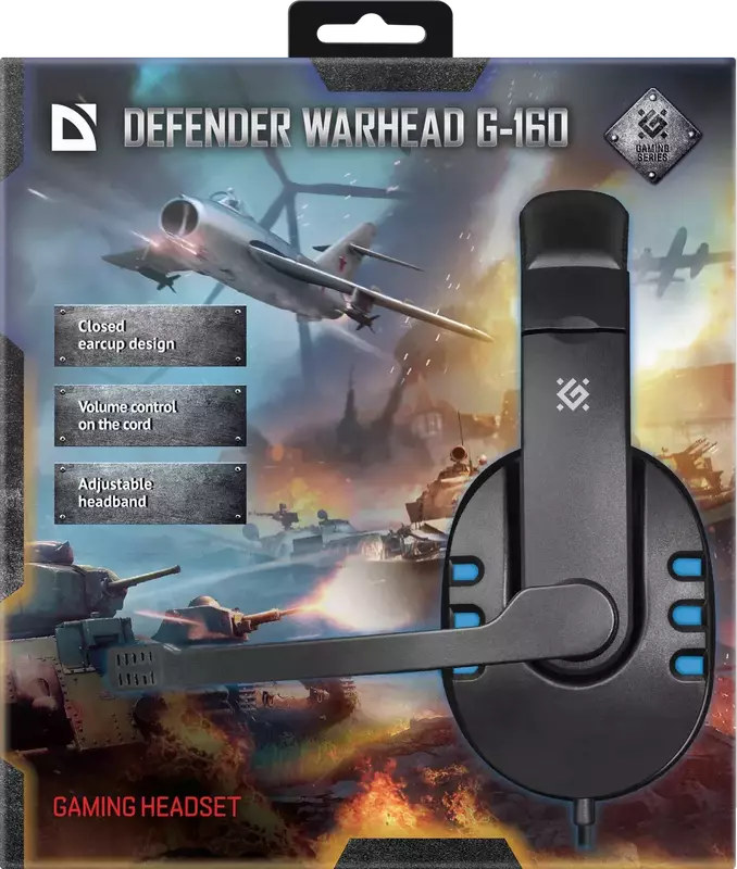 Гарнитура игровая Defender Warhead G-160 (Black Blue) 64118 фото