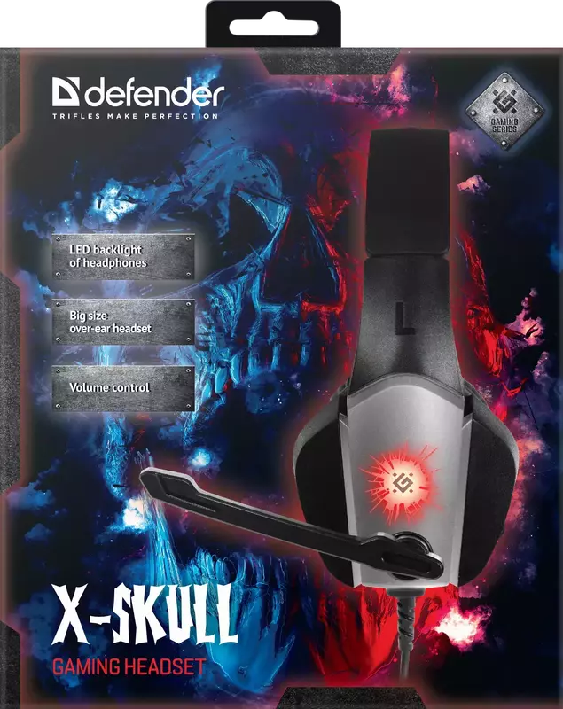 Гарнітура ігрова Defender X-Skull (Black Grey) 64585 фото