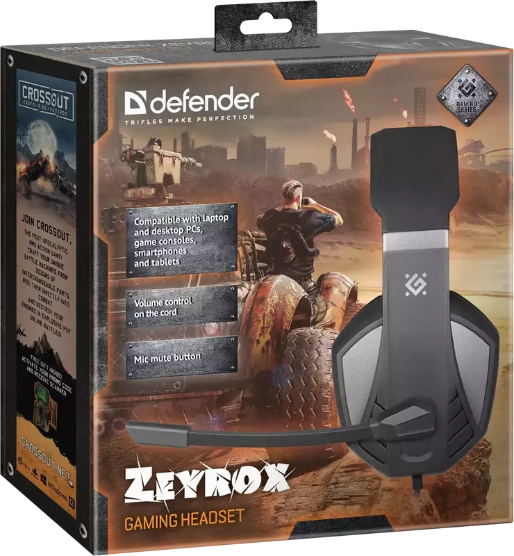 Гарнитура игровая Defender Zeyrox (Black Grey) 64550 фото