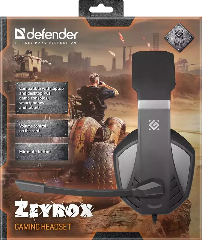 Гарнітура ігрова Defender Zeyrox (Black Grey) 64550 фото