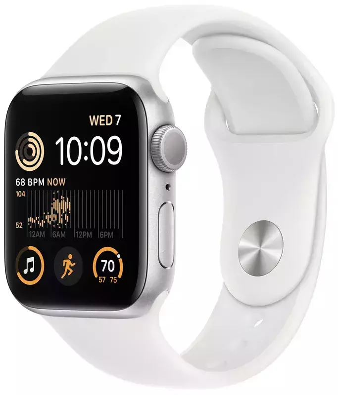 Apple Watch SE 40mm Silver Aluminum Case with White Sport Band фото