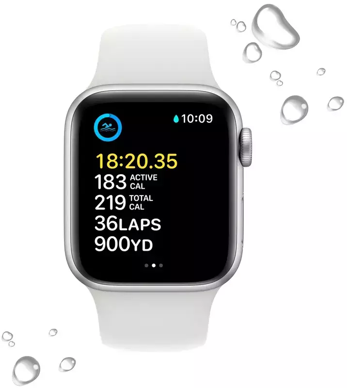 Apple Watch SE 40mm Silver Aluminum Case with White Sport Band фото