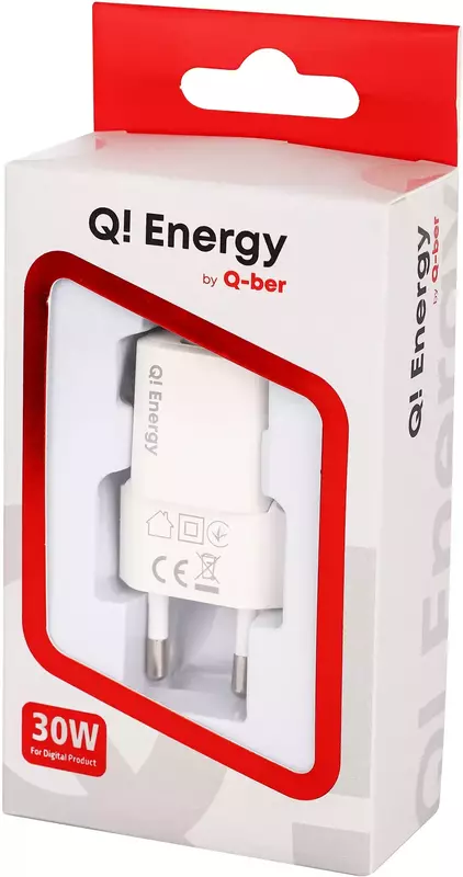 Ун. МЗП Q.Energy (RDT3193-P) GaN USB-C max 30W бiлий фото