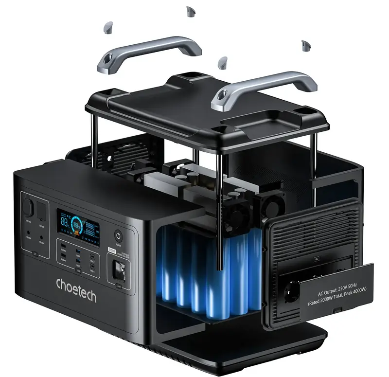 Зарядна станція 2000Вт Choetech (BS006-EU-BK) - фото - №4