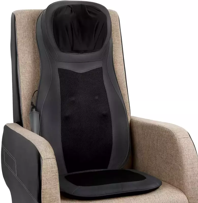 Масажна накидка на крісло Naipo Neck and Back з підігрівом і вібрацією MGBK-C2030 (Black) фото