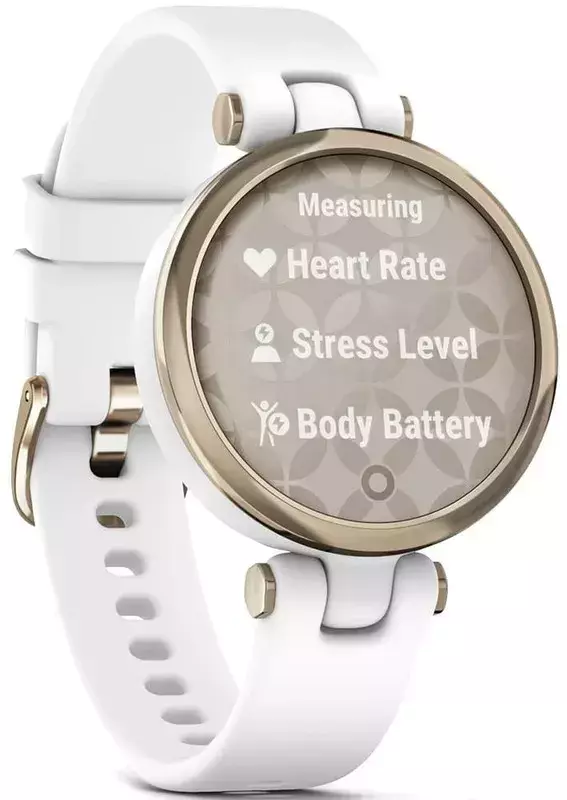 Смарт-годинник GARMIN LILY CREAM GOLD BEZEL WITH WHITE CASE AND SILICONE BAND фото
