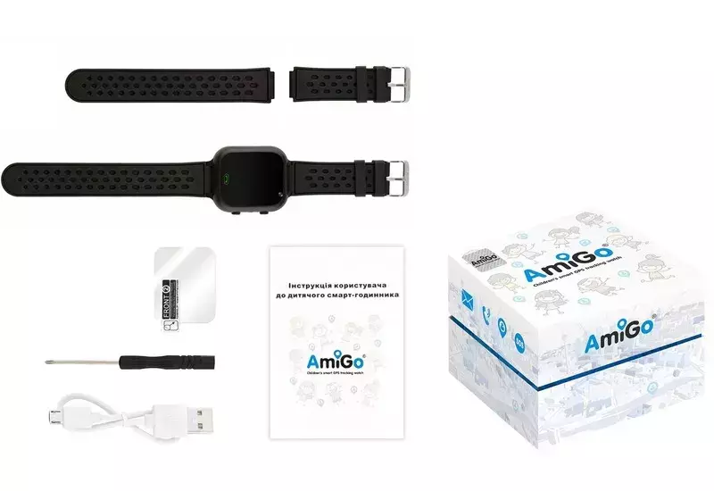 Смарт-часы для детей AmiGo GO009 Black (Черный) фото