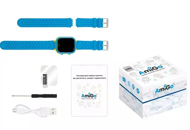 Смарт-часы для детей AmiGo GO009 GPS WIFI Blue-Yellow фото