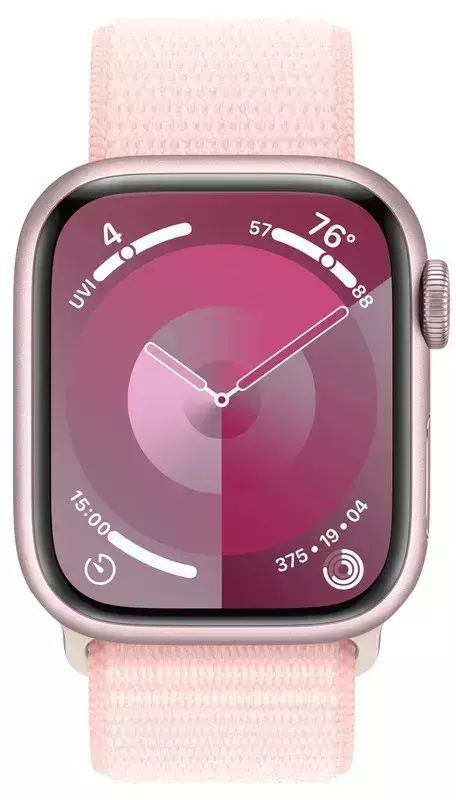 Apple Watch Series 9 41mm Pink Aluminum Case with Light Pink Sport Loop (MR953QP/A) фото