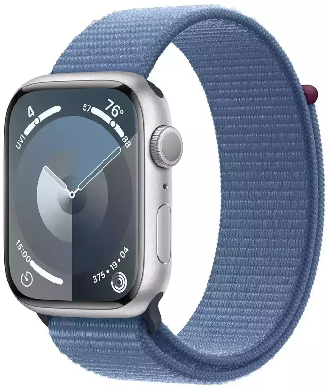 Apple Watch Series 9 41mm Silver Aluminum Case with Winter Blue Sport Loop (MR923QP/A) фото