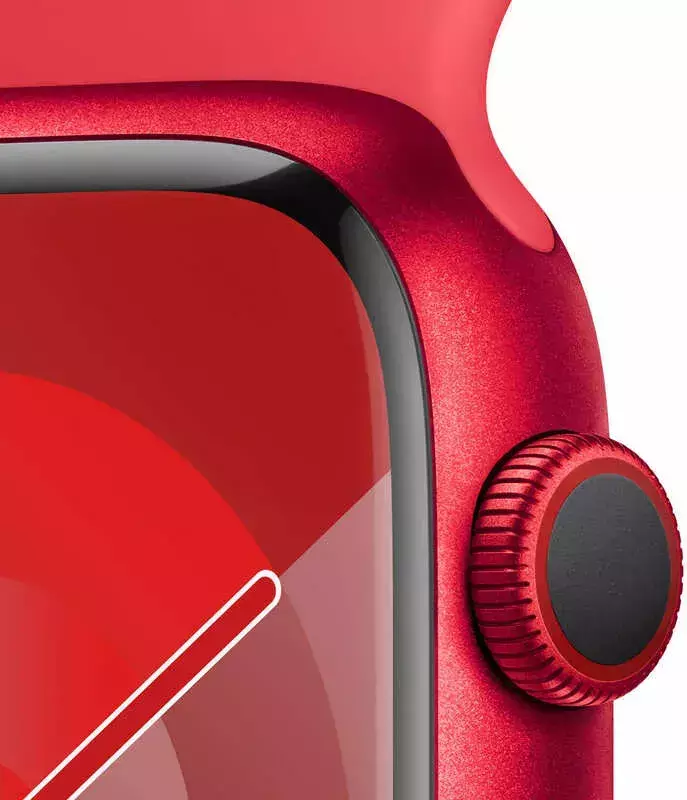 Apple Watch Series 9 45mm (PRODUCT)RED Aluminum Case with (PRODUCT)RED Sport Band - S/M (MRXJ3QP/A) фото