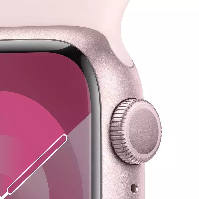 Apple Watch Series 9 41mm Pink Aluminum Case with Light Pink Sport Band - S/M фото
