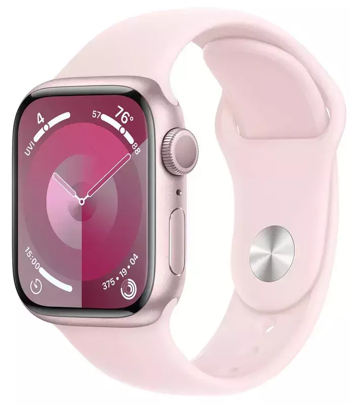 Apple Watch Series 9 45mm Pink Aluminum Case with Light Pink Sport Band - M/L фото