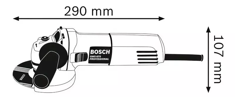 Шліфмашина кутова Bosch GWS 670, 125 мм 670 Вт фото