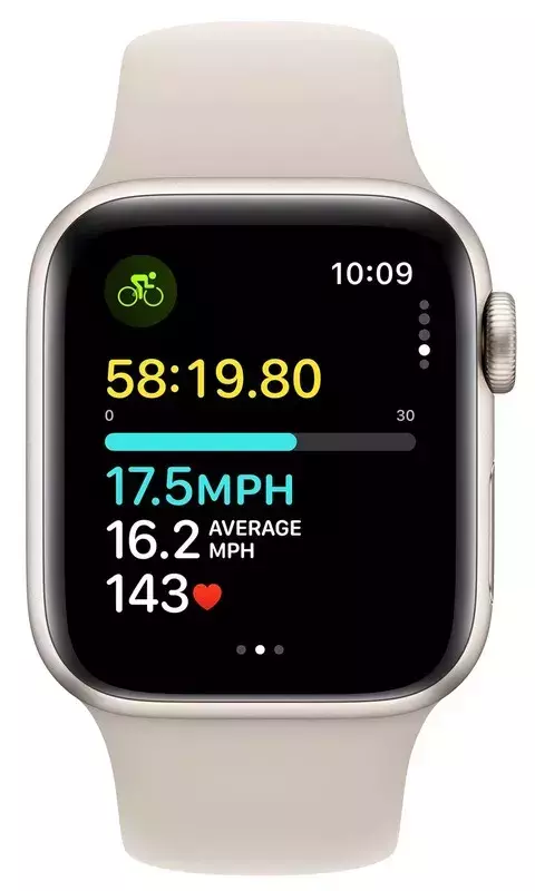 Apple Watch SE GPS 40mm Starlight Aluminium Case with Starlight Sport Band - S/M фото