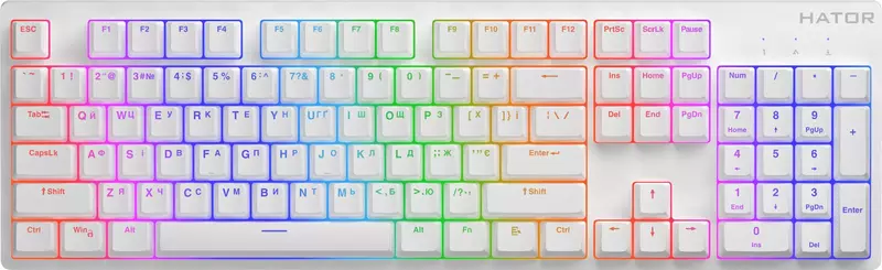 Ігрова клавіатура HATOR Rockfall 2 Mecha orange (HTK-711) White фото