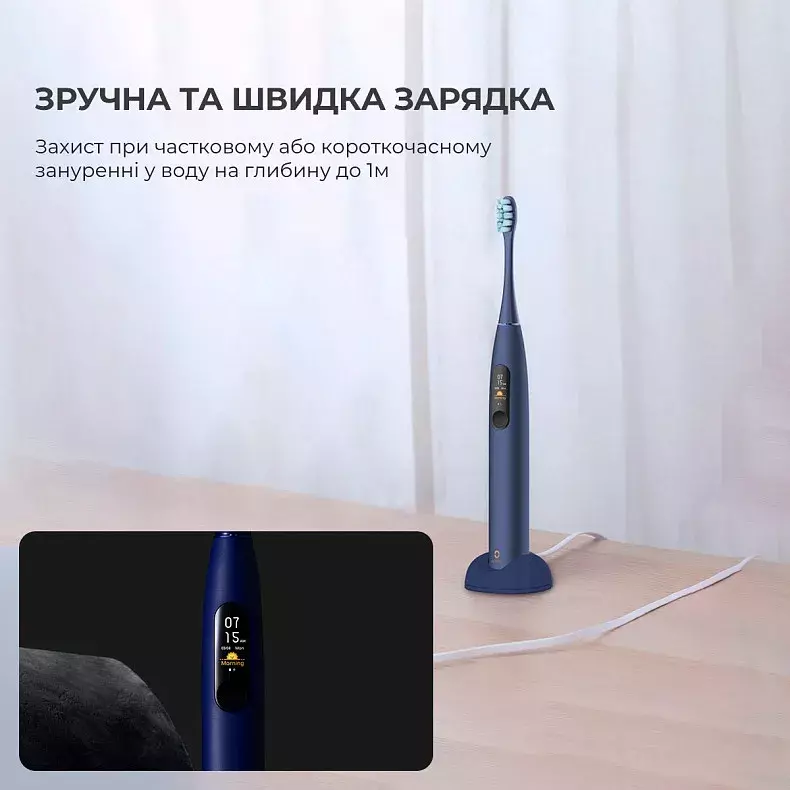 Розумна зубна електрощітки Oclean X PRO (Navy Blue) фото