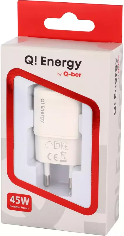 Ун. МЗП Q.Energy (RDT3202-P) GaN USB-C max 45W бiлий фото