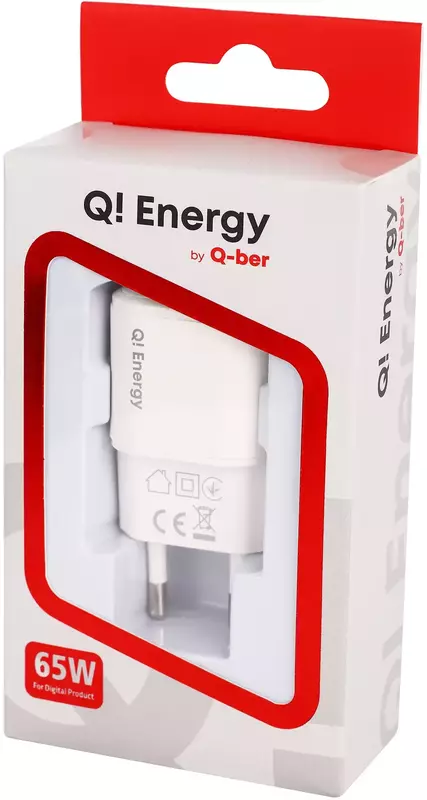 Ун. МЗП Q.Energy (RDT3202-P) GaN USB-C max 65W бiлий фото