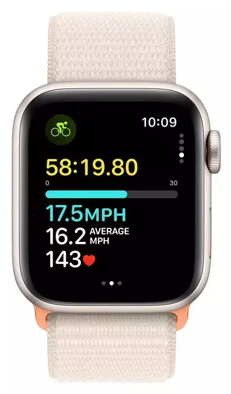 Apple Watch SE GPS 40mm Starlight Aluminium Case with Starlight Sport Loop фото