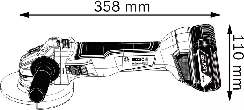 Шлифмашина угловая аккумуляторная Bosch 18V-10 solo, 125мм 18V без АКБ и ЗУ (0.601.9J4.002) фото