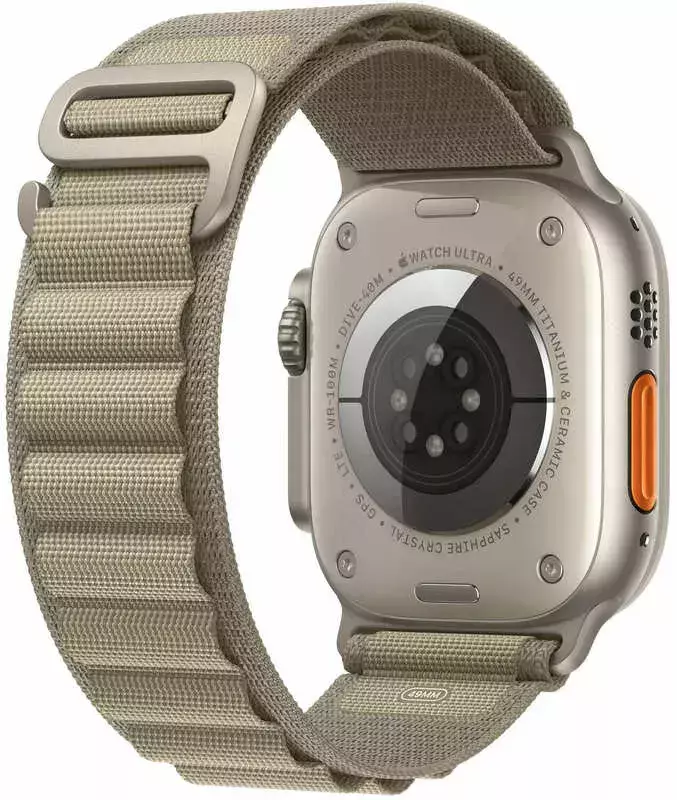 Apple Watch ULTRA 2 49mm Titanium Case with Olive Loop (Large) фото