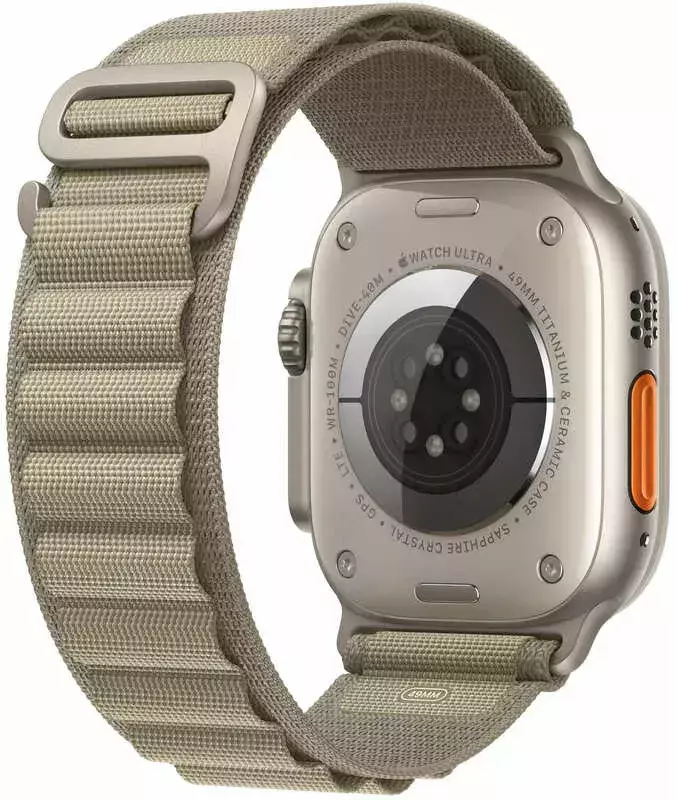 Apple Watch ULTRA 2 49mm Titanium Case with Olive Alpine Loop (Small) фото