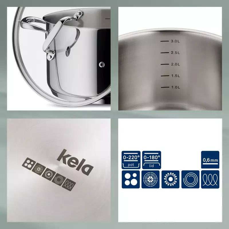 Каструля з кришкою KELA Flavoria, 16 см, 1,2 л (10171) - фото - №3