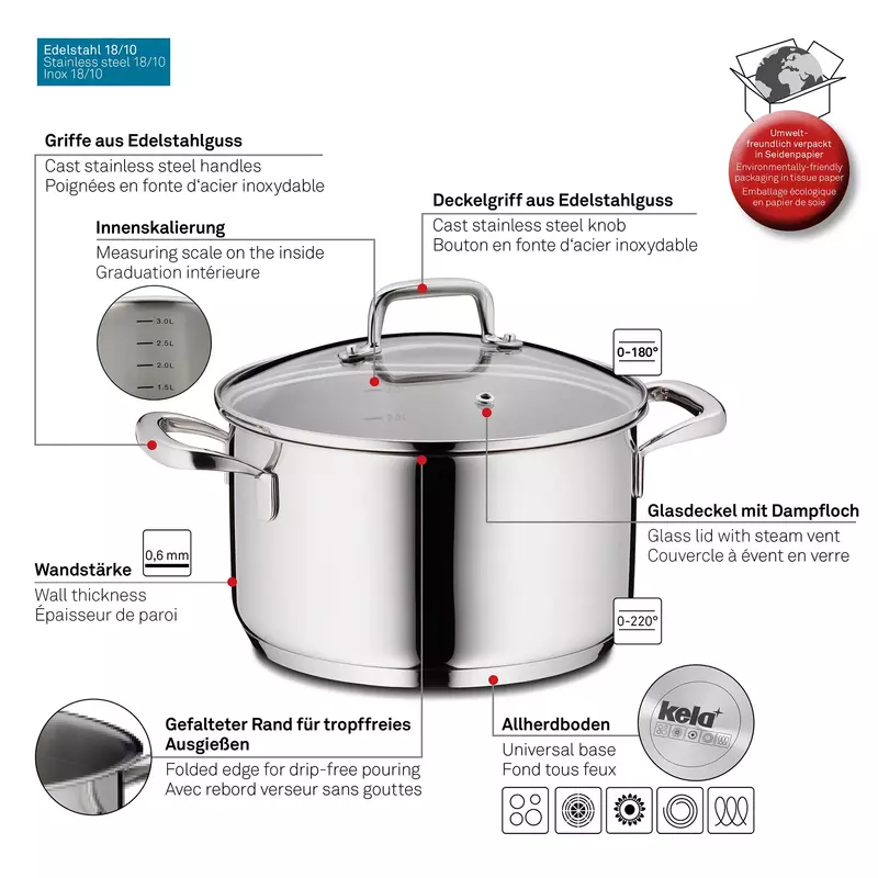 Каструля з кришкою KELA Flavoria, 16 см, 1,6 л (10174) - фото - №8