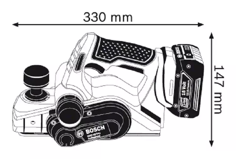 Електрорубанок акумуляторний Bosch GHO 18 V-LI, 18V без АКБ та ЗП (0.601.5A0.300) фото