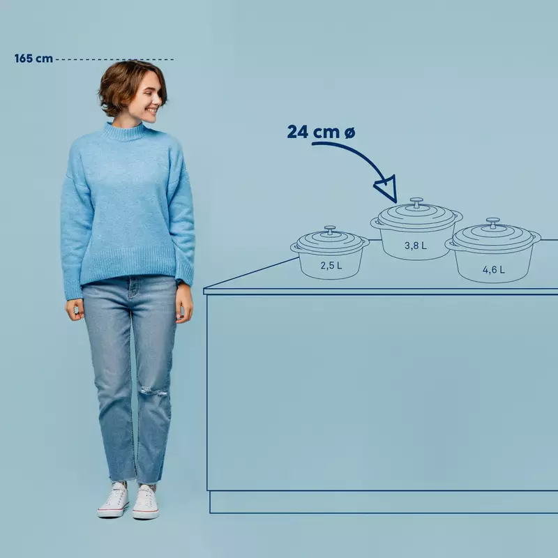 Каструля чавунна з кришкою KELA Calido, 24 см, 3,8 л (12471) чорна - фото - №10