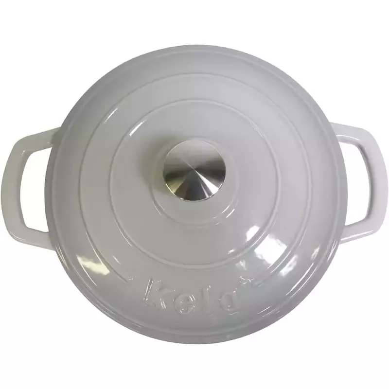 Каструля чавунна з кришкою KELA Calido, 24 см, 3,8 л (12606) сіра - фото - №1