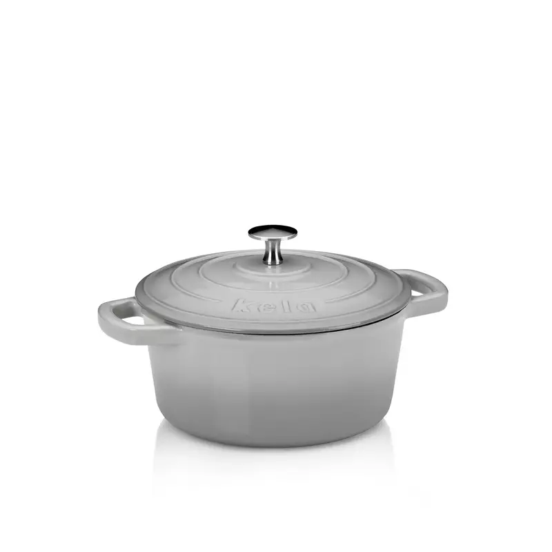 Каструля чавунна з кришкою KELA Calido, 24 см, 3,8 л (12606) сіра - фото - №4
