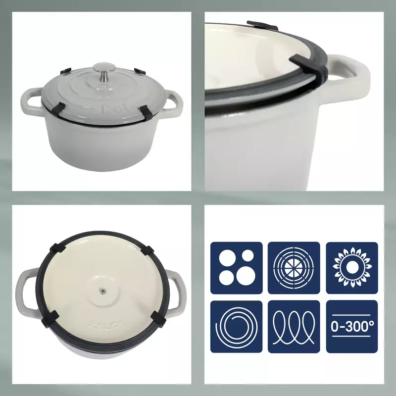 Каструля чавунна з кришкою KELA Calido, 26 см, 4,6 л (12472) чорна - фото - №7