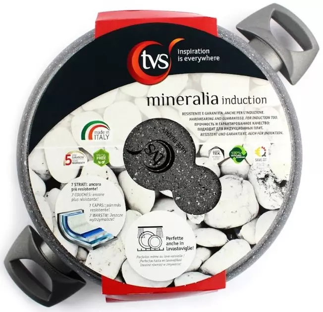 Каструля із кришкою TVS Mineralia Induction 24 см, 4,5 л фото