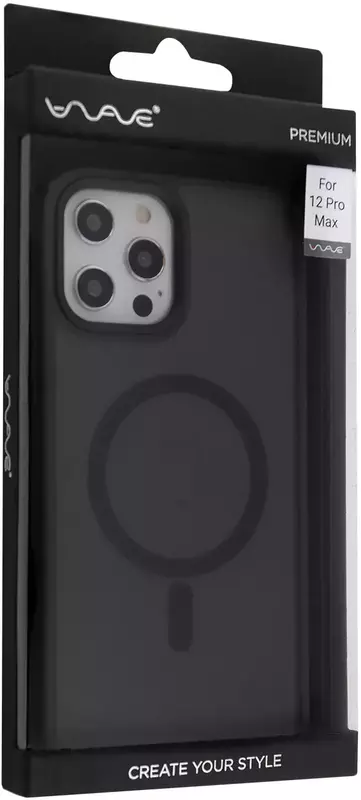 Чохол для iPhone 12 Pro Max WAVE Matte Insane Case with MagSafe (black) - фото - №4
