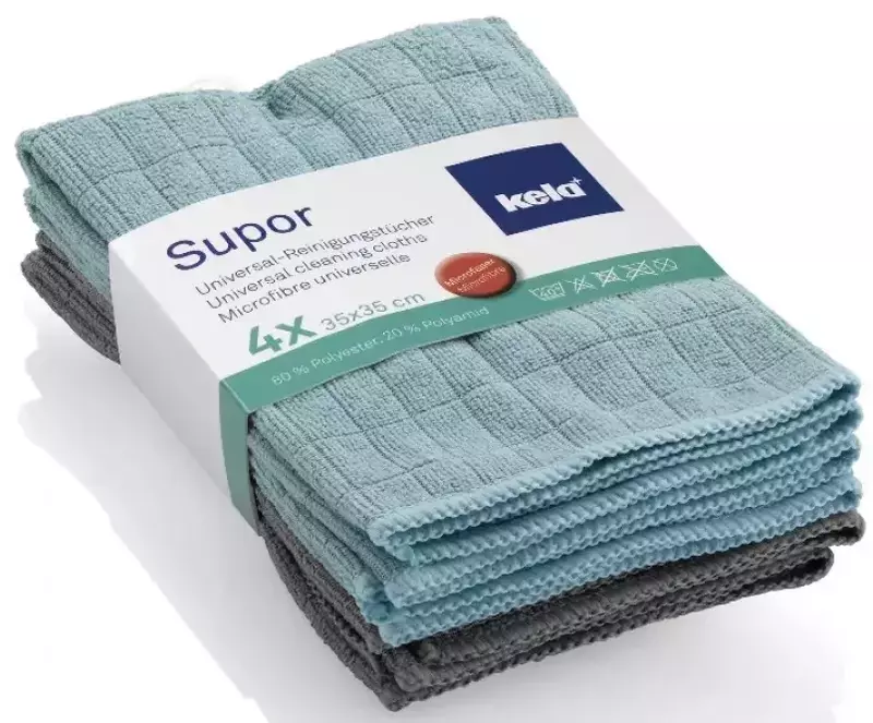 Ганчір'я універсальне KELA Supor (мікрофібра), м'ятно-зелене, 35x35 см, 4 шт (12731) - фото - №0