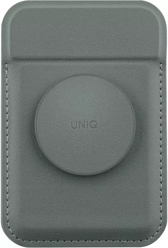 Чохол-гаманець UNIQ FLIXA MAGNETIC CARD HOLDER AND POP-OUT GRIP-STAND - LICHEN GREEN (UNIQ-FLIXA-LICHENGREEN) фото