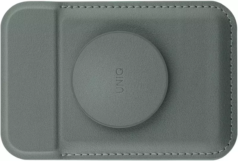 Чохол-гаманець UNIQ FLIXA MAGNETIC CARD HOLDER AND POP-OUT GRIP-STAND - LICHEN GREEN (UNIQ-FLIXA-LICHENGREEN) фото