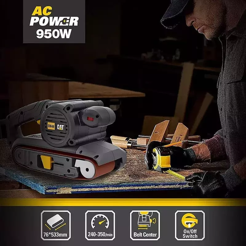 Шліфмашина стрічкова CAT DX48 950Вт - фото - №3