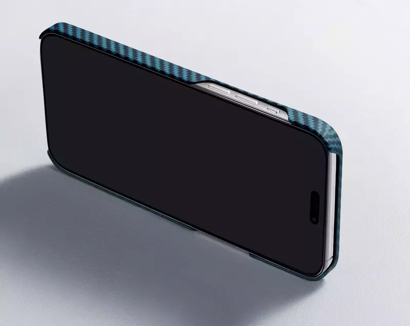 Чохол для iPhone 15 Pro Max Pitaka MagEZ Case 4 Twill 1500D Black/Blue (KI1508PM) фото