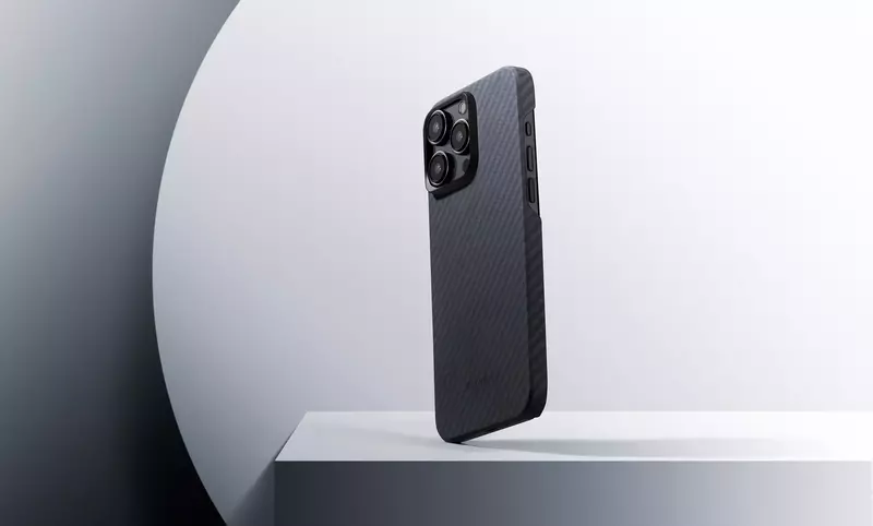 Чохол для iPhone 15 Pro Max Pitaka MagEZ Case 4 Twill 1500D Black/Grey (KI1501PM) фото