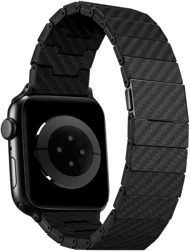 Ремешок для Apple Watch 49/45/44mm Pitaka Carbon Fiber Watch Band Modern (Black/Grey) AWB2307 фото